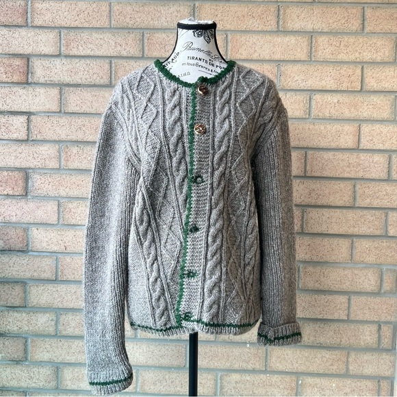 Vintage Handmade Wool Sweater Knit Cardigan - Picture 3 of 10